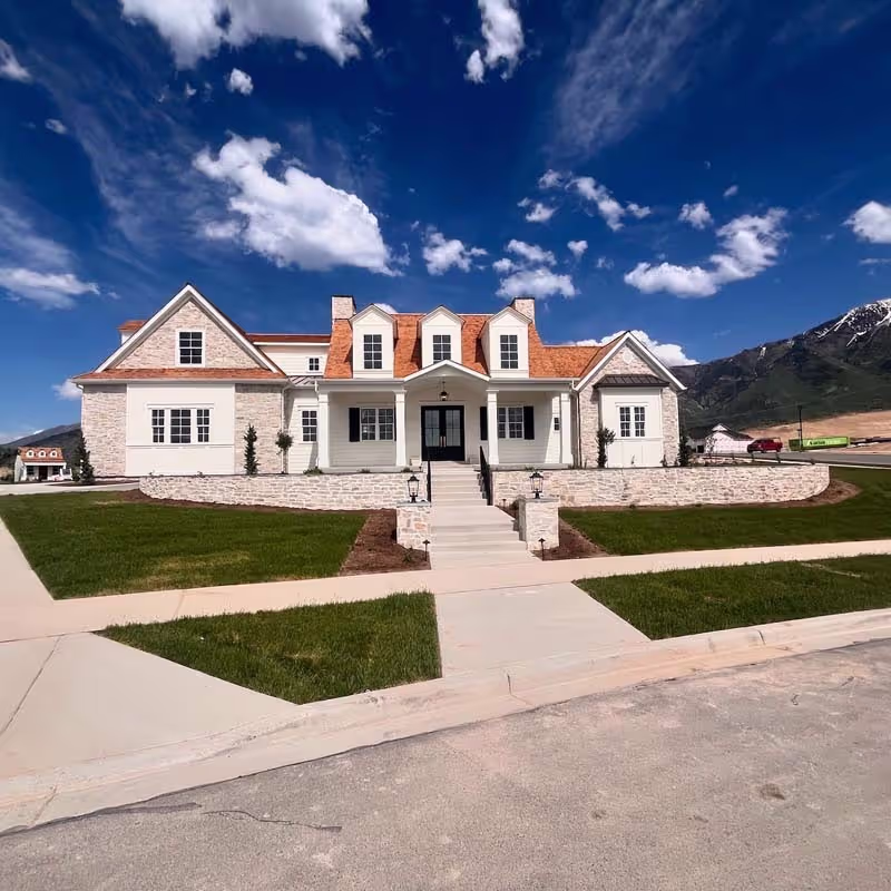 house and green lawn